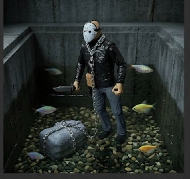 Friday the 13th Jason Voorhees Horror Action Figure with Chain and Rock Accessories