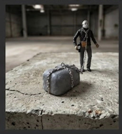 Friday the 13th Jason Voorhees Horror Action Figure with Chain and Rock Accessories