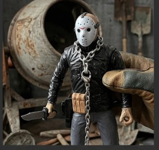 Friday the 13th Jason Voorhees Horror Action Figure with Chain and Rock Accessories