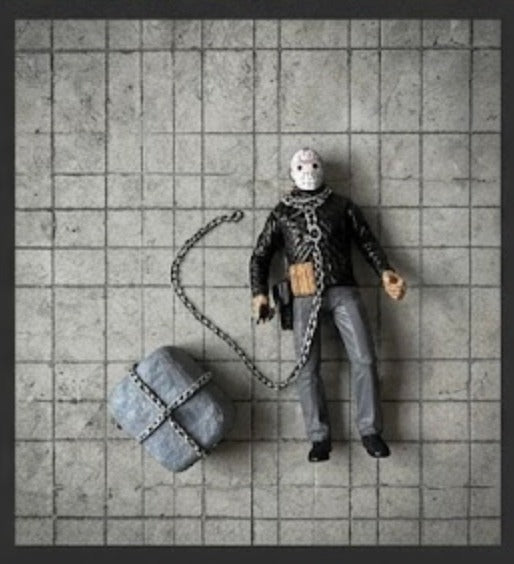 Friday the 13th Jason Voorhees Horror Action Figure with Chain and Rock Accessories